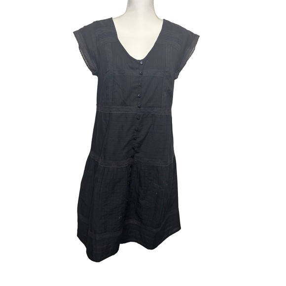 Lucky Brand Dresses & Skirts - Lucky Brand Women's 100 Percent Cotton Black Dress with Buttons Size Small